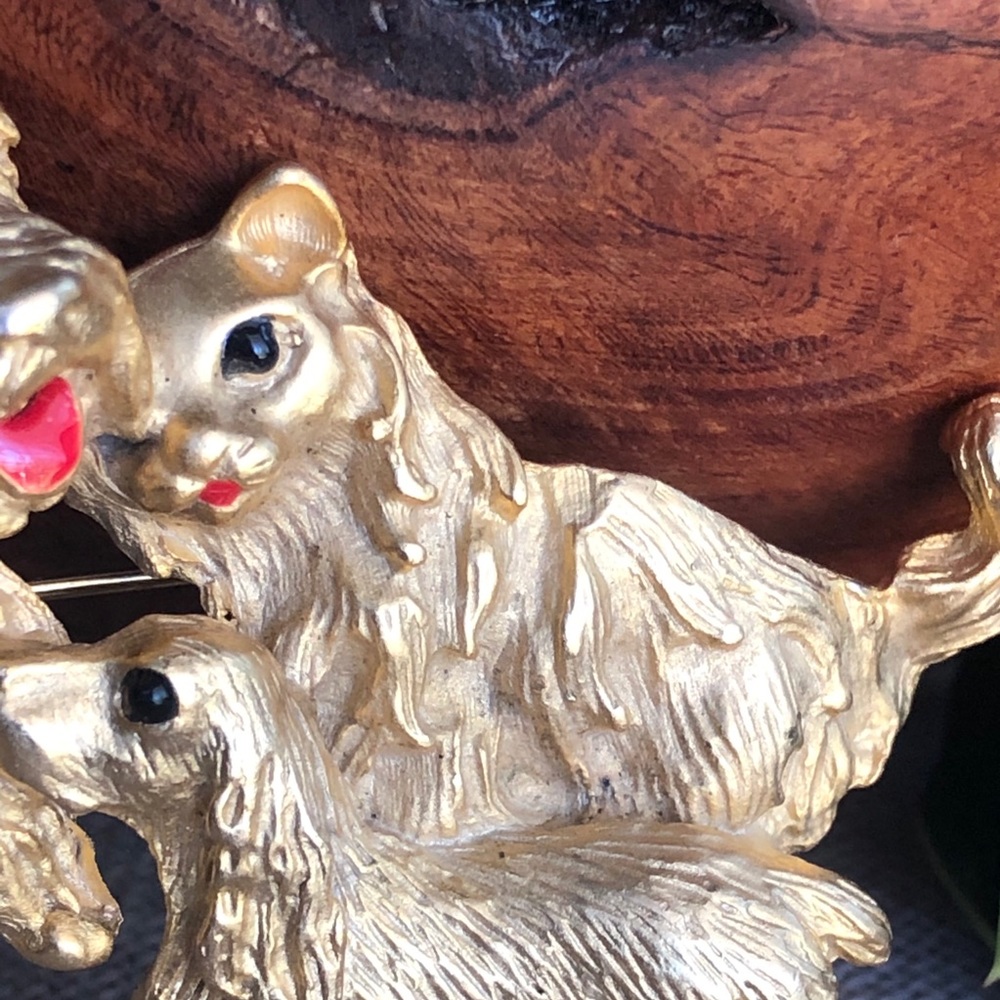 Vintage Dog/Cat Goldtone Brooch - Picture 6 of 10
